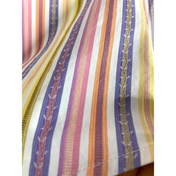 Robert Graham Large Cotton Stripe Embroider Pastel Shirt EUC 6339 Classic Fit - Picture 6 of 16